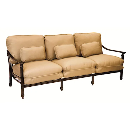 Tropical Cushioned 3 Seater Sofa with Three Kidney Pillows